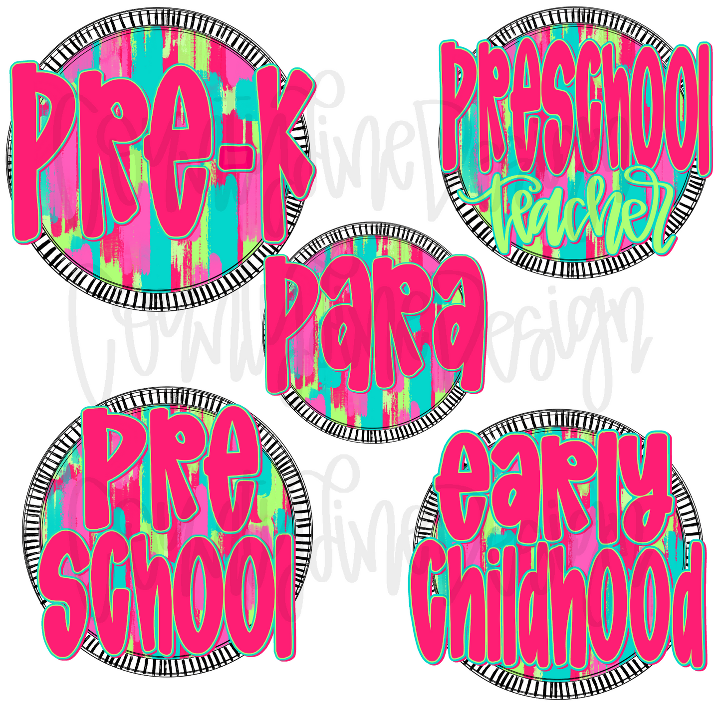 Neon Circle DESIGN DRIVE BUNDLE - All designs in this style!!