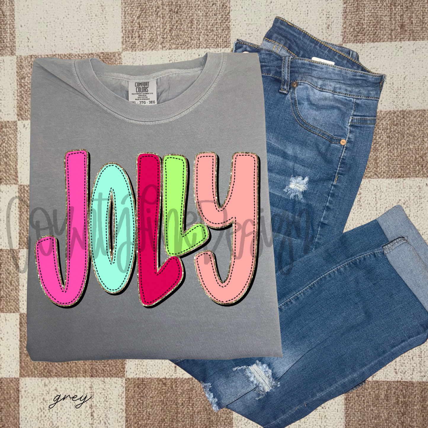Jolly neon threaded Christmas PNG