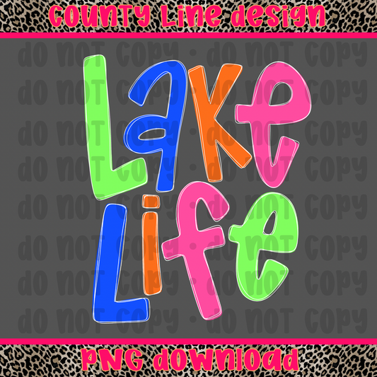 Lake life neon PNG