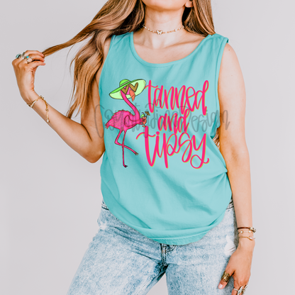 Tanned & Tipsy Flamingo PNG