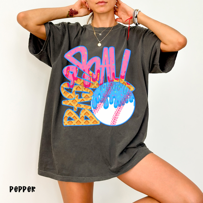 Baseball Ice Cream drip PNG