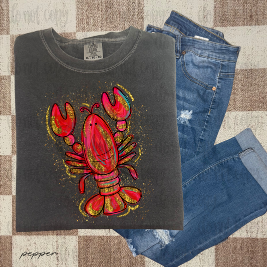 Crawfish painted gold png