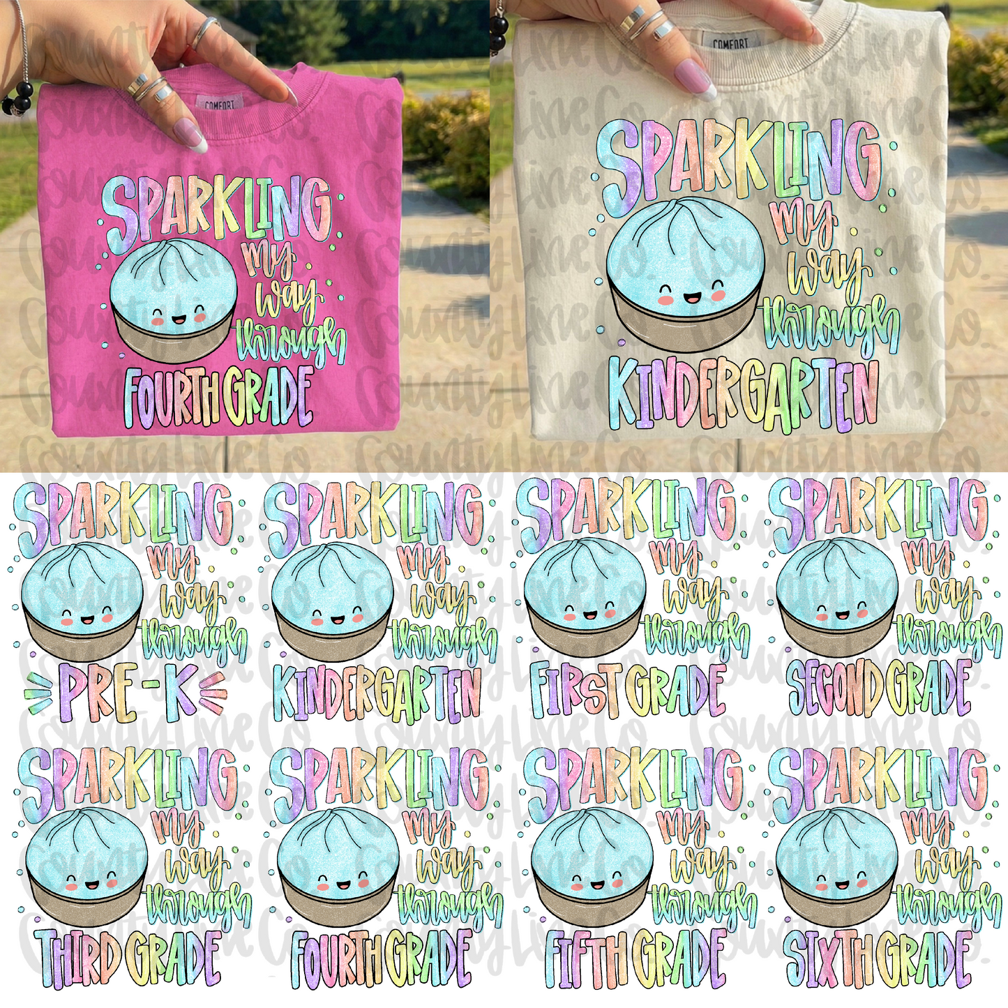 Sparkle squishy school bundle - PreK to 6th PNG