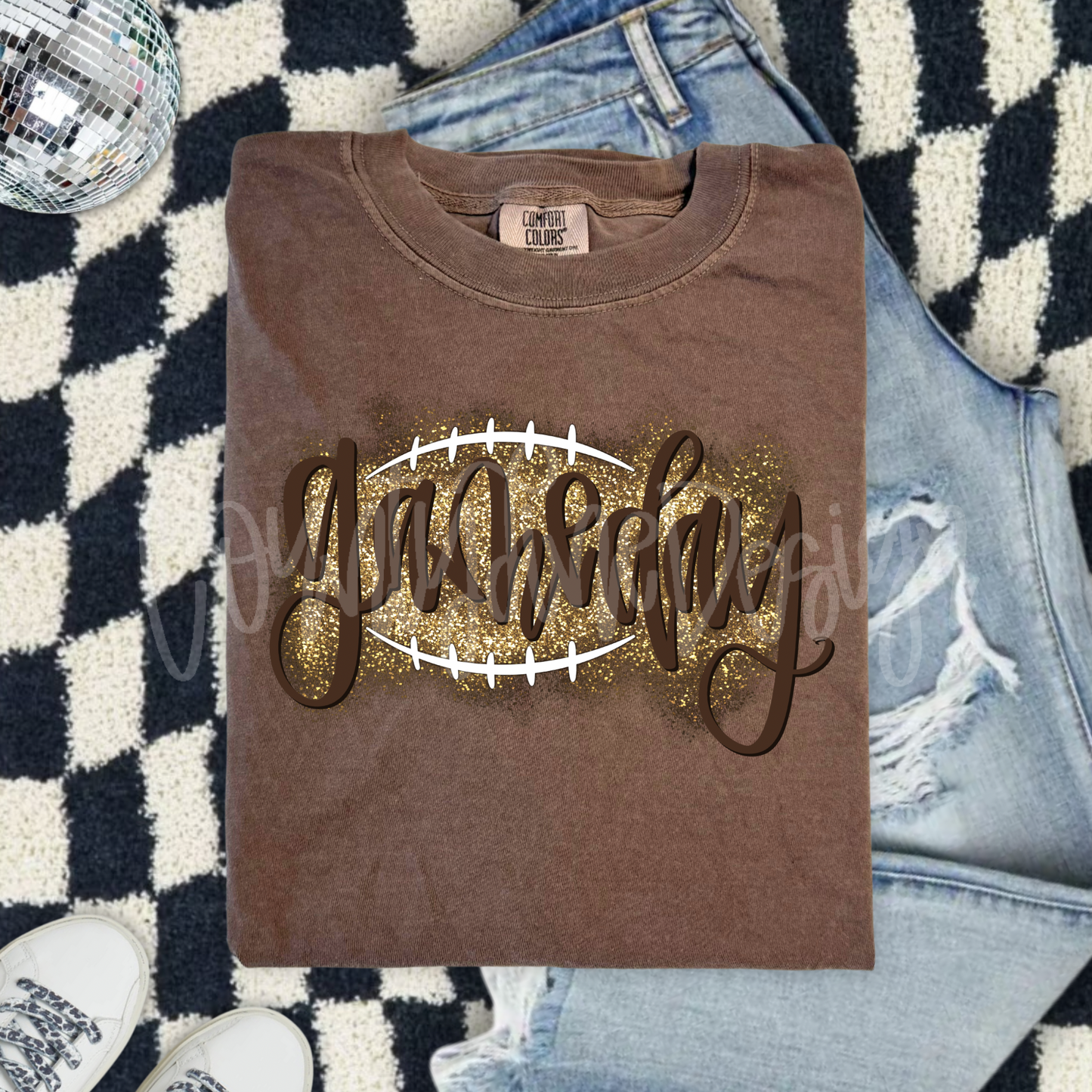 Football game day glitter PNG