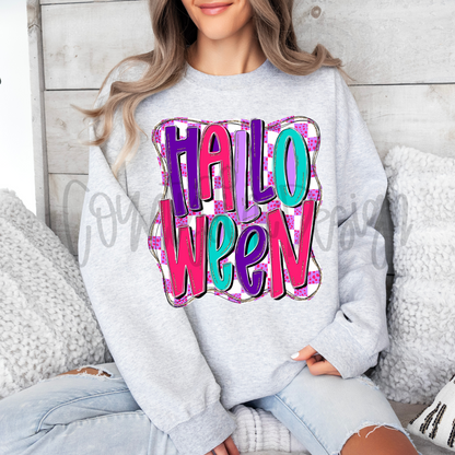 Halloween Pink Checker PNG