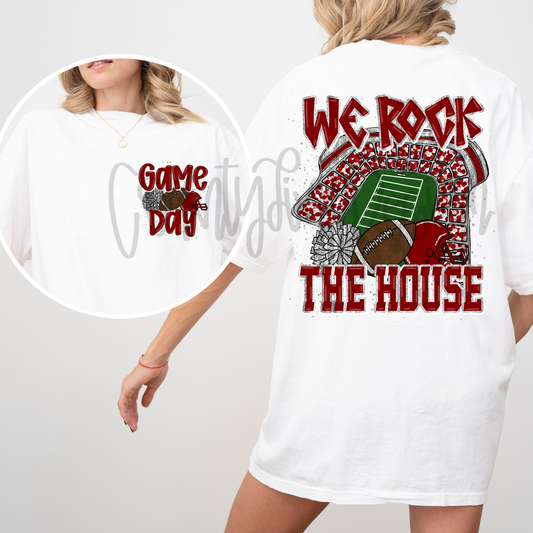We Rock The House Football - Maroon/Silver PNG