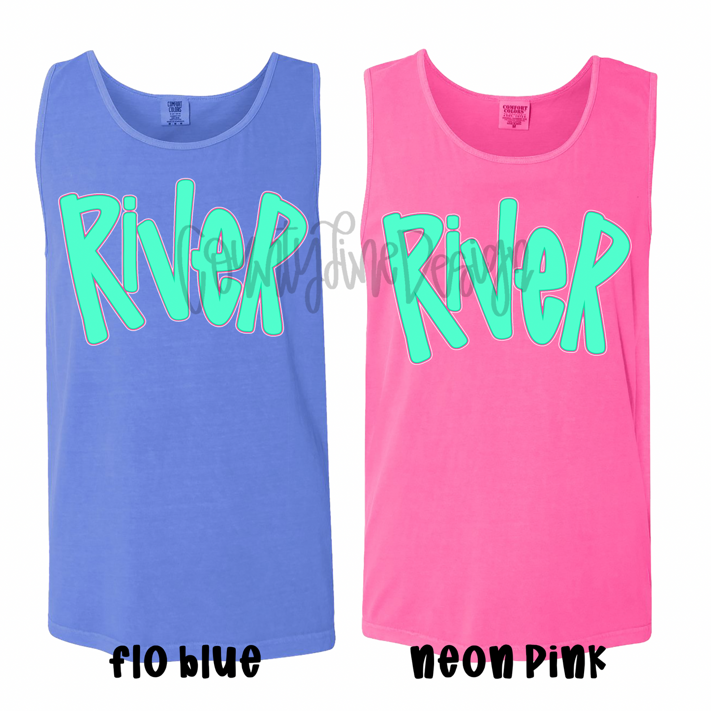 River teal/pink PNG