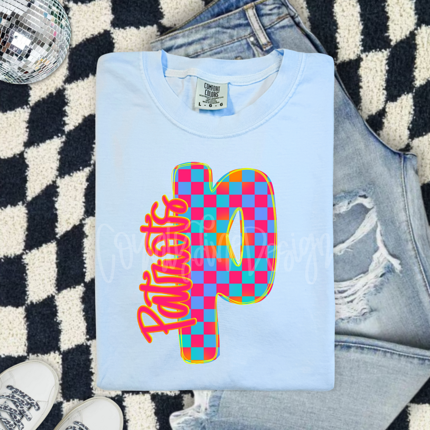 HAND LETTER MASCOT ADD ON - Neon Checker Alpha Set
