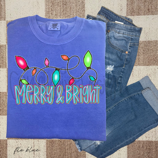 Merry & Bright lights Christmas PNG