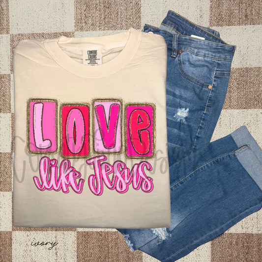 Love Like Jesus blocks PNG