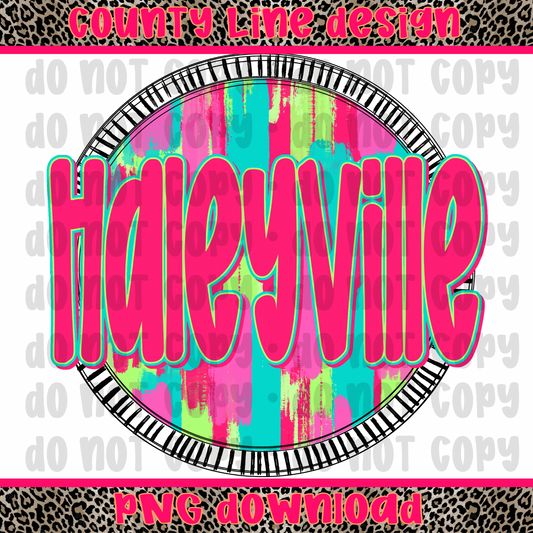 Haleyville Neon Circle PNG