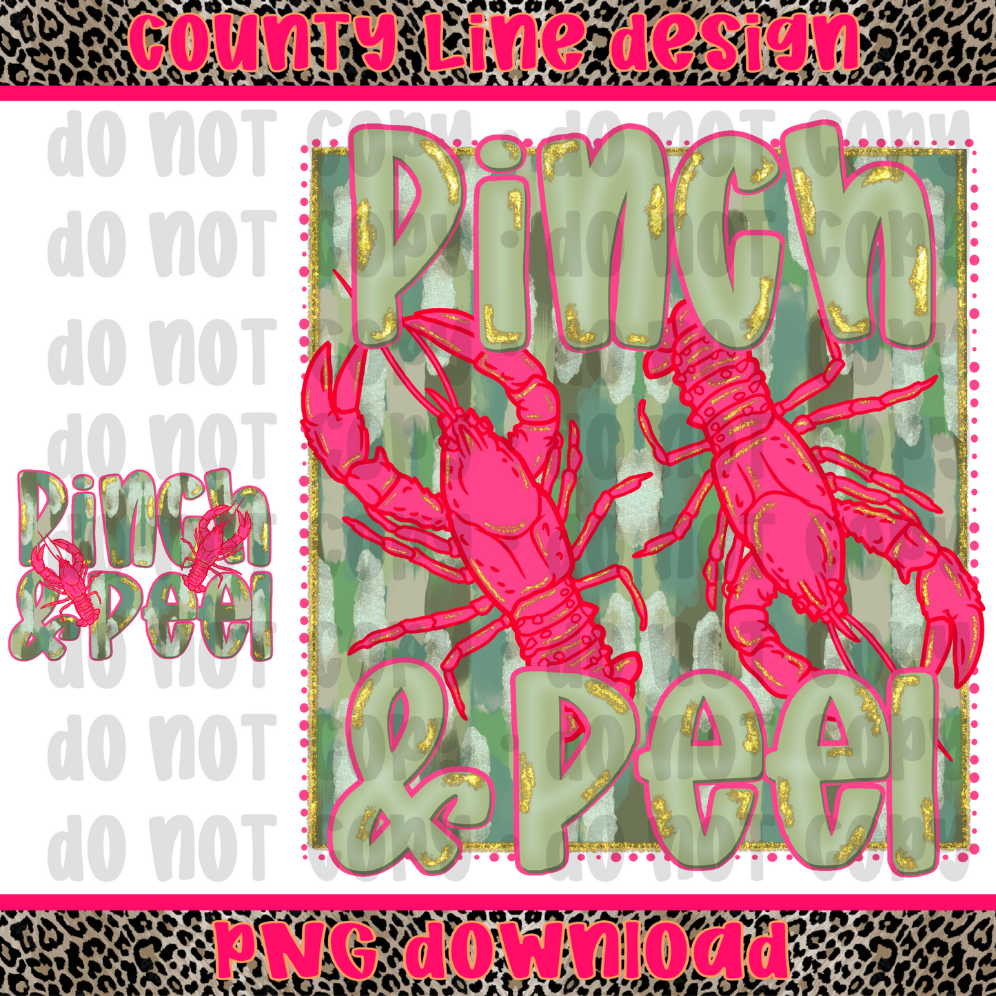 Pinch and Peel Crawfish Season Green PNG