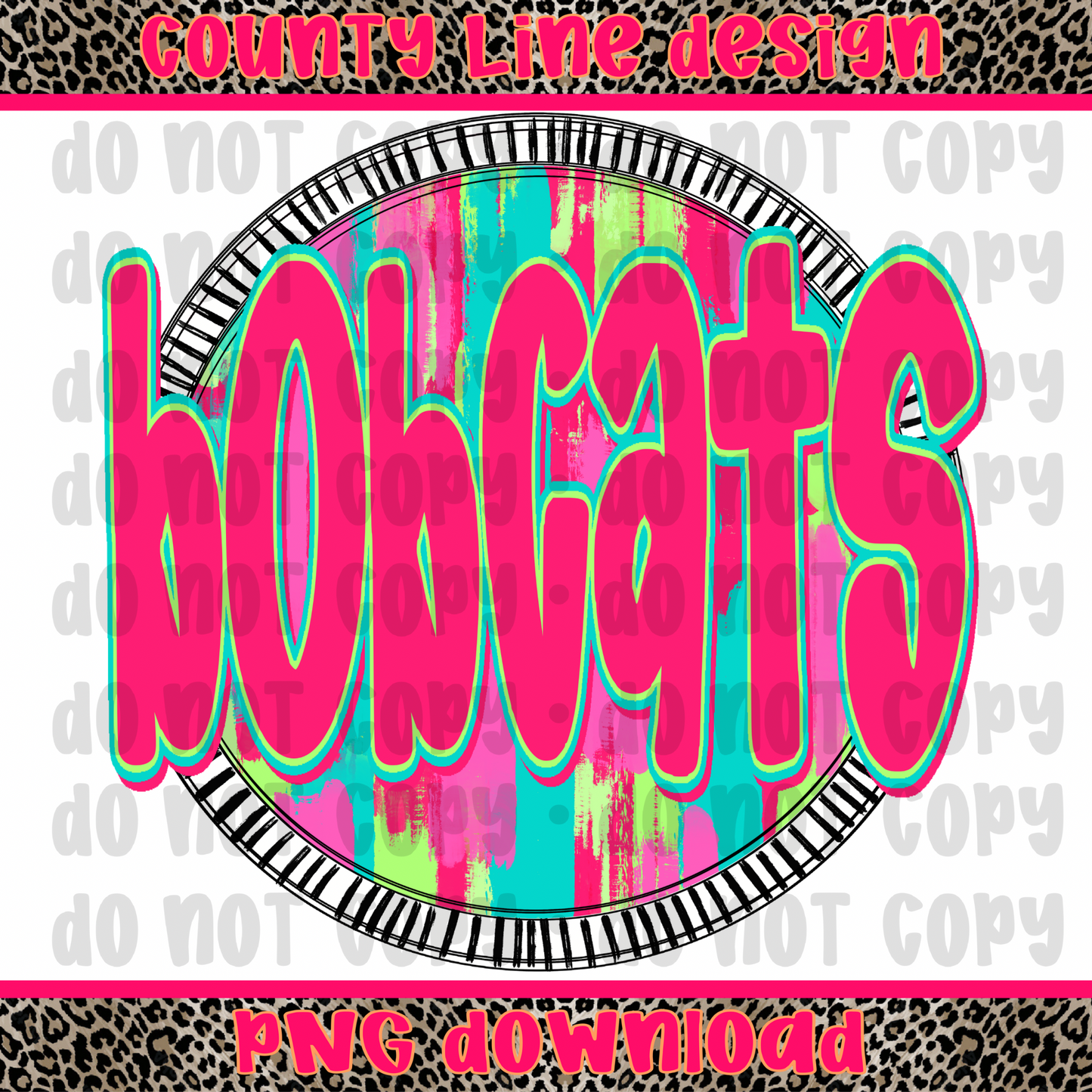 Bobcats Neon Circle PNG