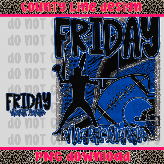 Black/Royal FridayNight Lights PNG