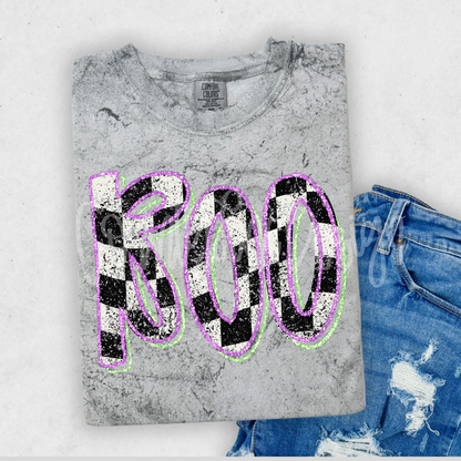 Boo Checker Distressed PNG