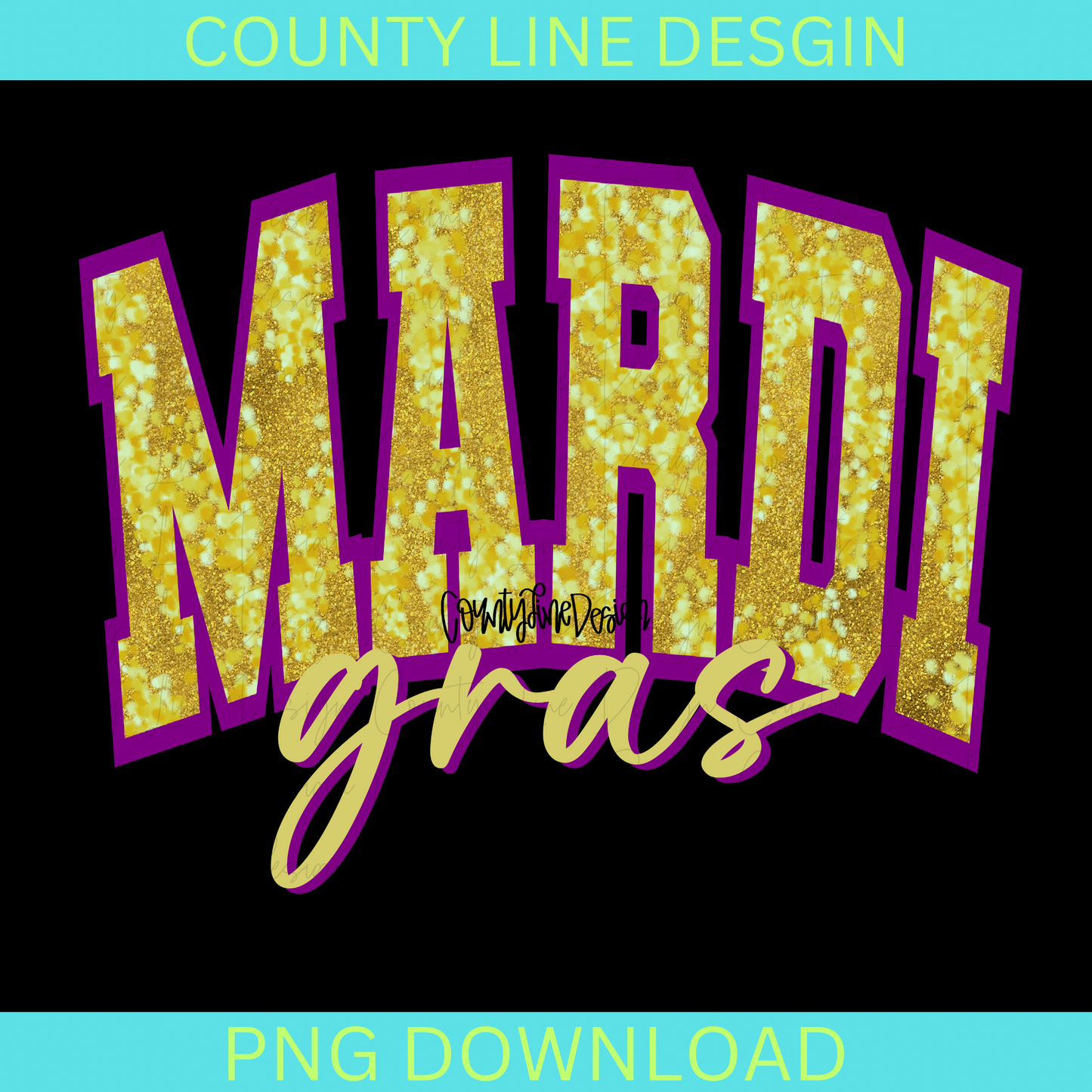 Mardi Gras gold/purple PNG