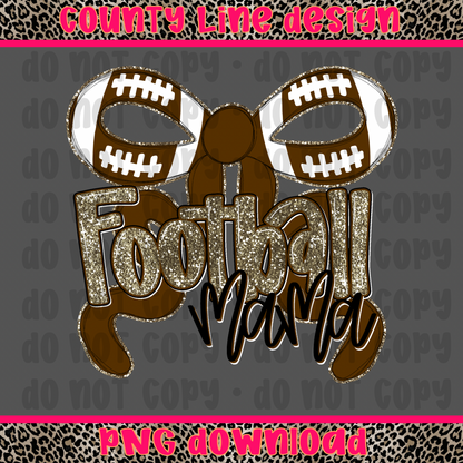 Football Mama bow PNG