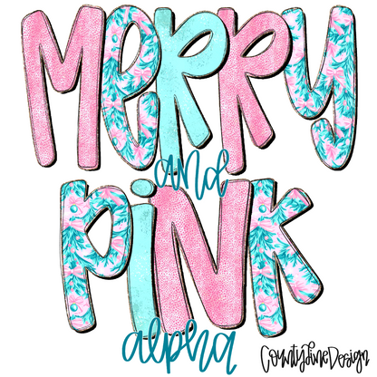 Merry & Pink Alpha Set PNGs - 3 ALPHA SETS! 14 elements!