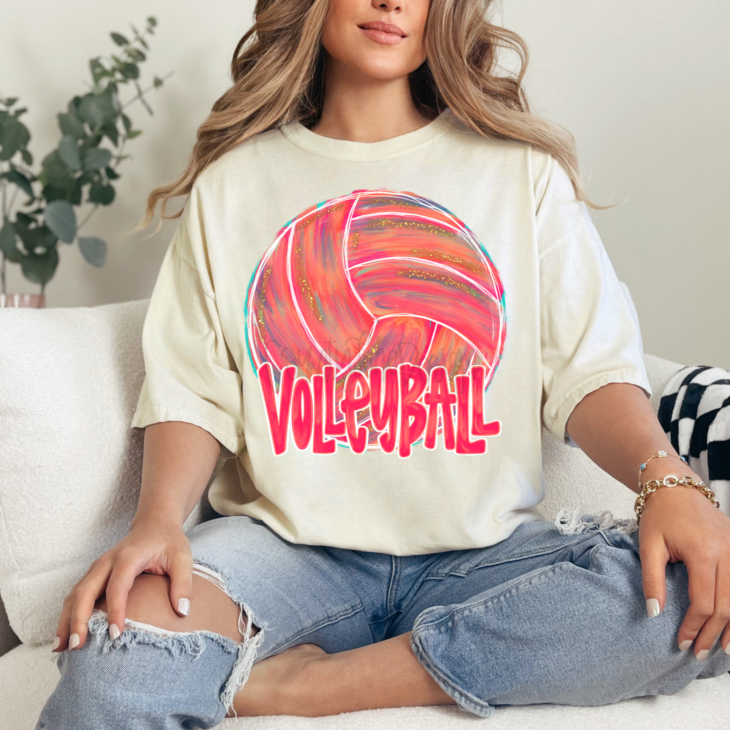 Volleyball Neon Paint PNG