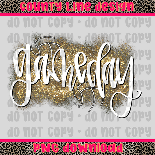 Volleyball game day glitter PNG