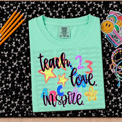 6/29 Teach Love Inspire crayon effect PNG