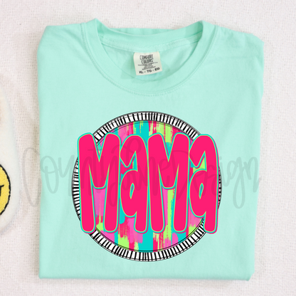 Mama Neon Circle PNG