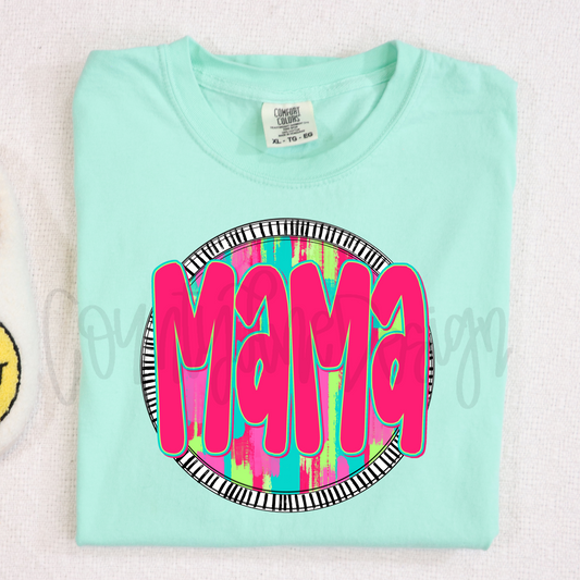 Mama Neon Circle PNG