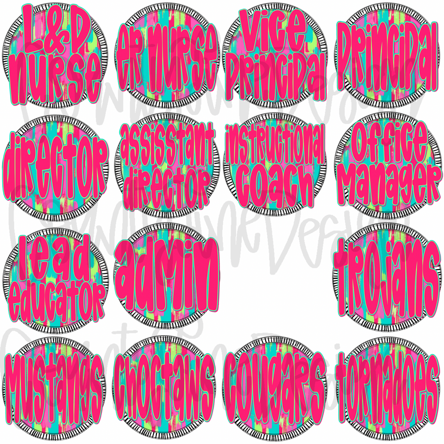 Neon Circle DESIGN DRIVE BUNDLE - All designs in this style!!