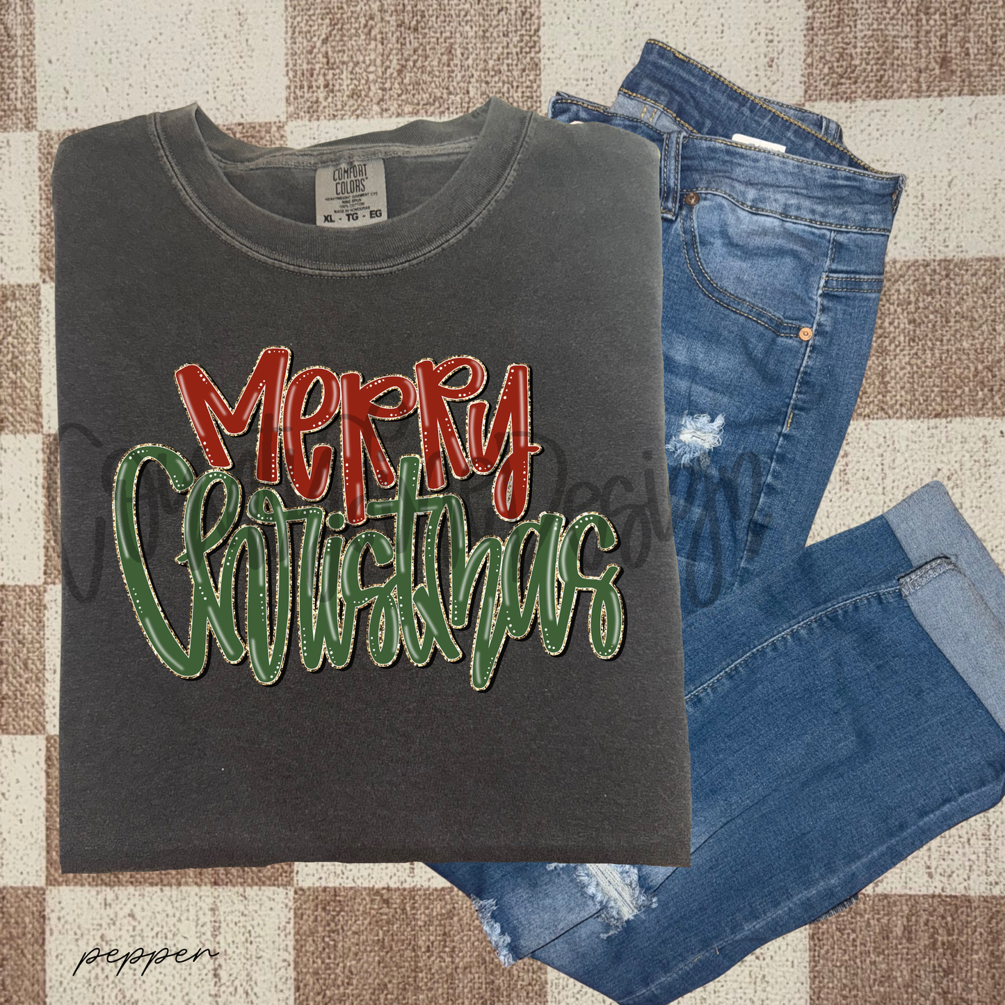 Merry Christmas Red Green PNG