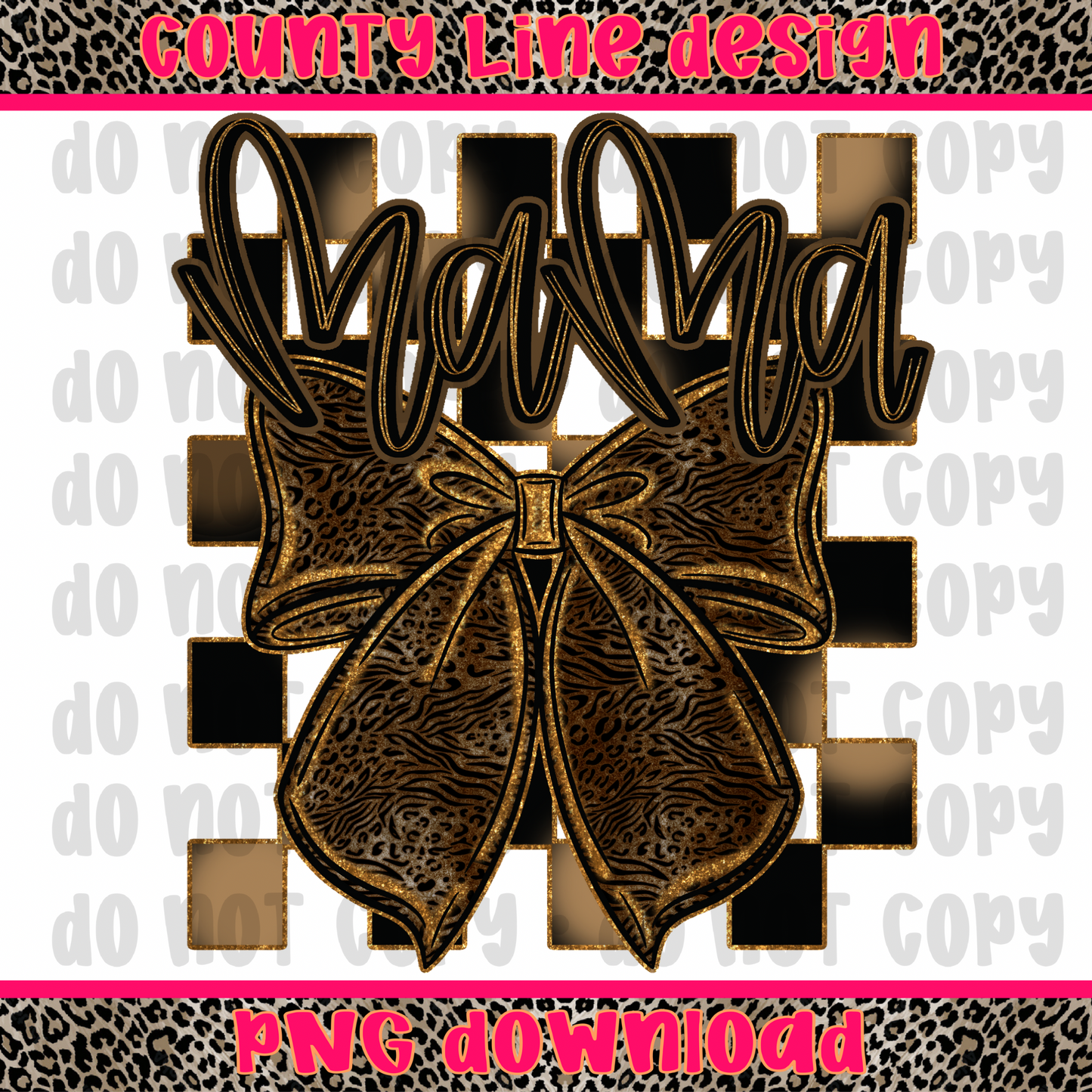 Mama Neutral Bow ZEBRA PNG