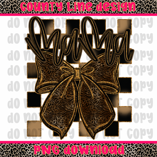Mama Neutral Bow ZEBRA PNG