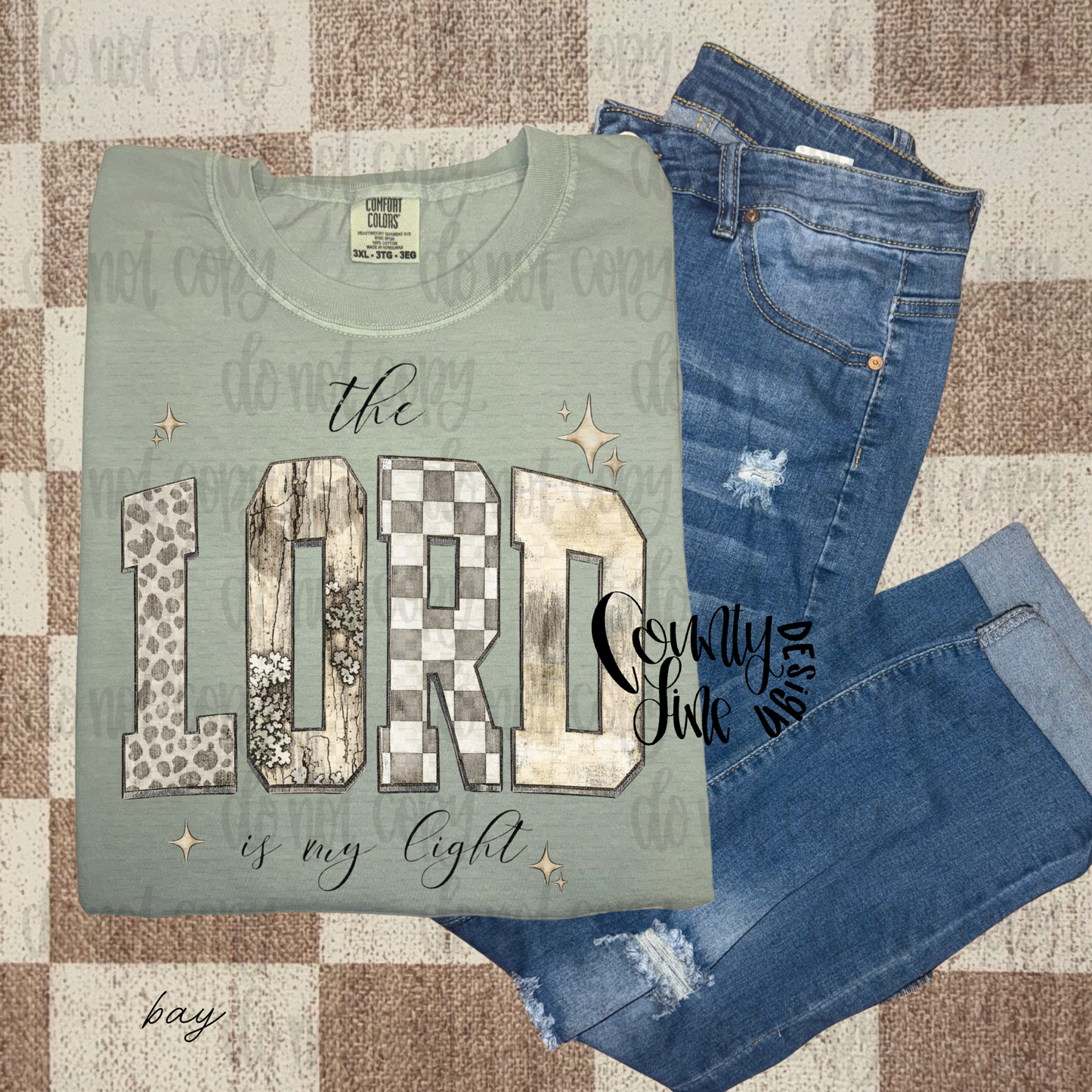 The Lord is my light Camo Distressed PNG