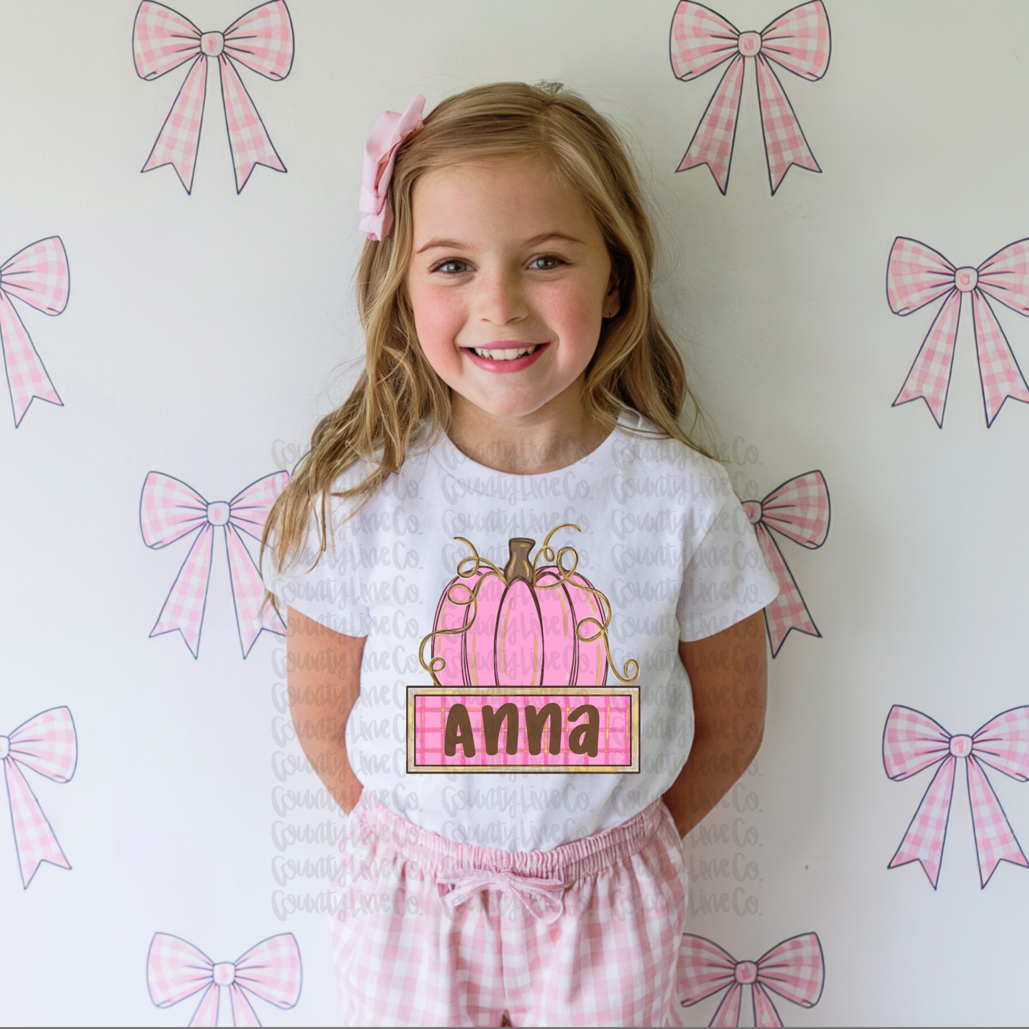 8/17 pink pumpkin name plate
