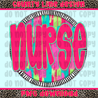 Nurse Neon Circle PNG