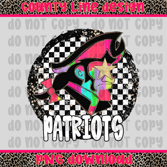 Patriots Neon Retro Mascot PNG