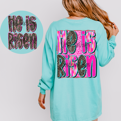 He is risen neon/leopard PNG - POCKET DESIGN INCLUDED