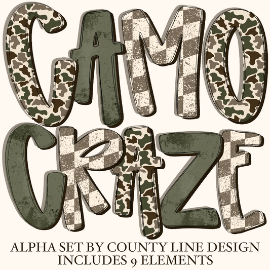 Camo Craze Alpha Set PNGs - 3 ALPHA SETS! 9 elements!
