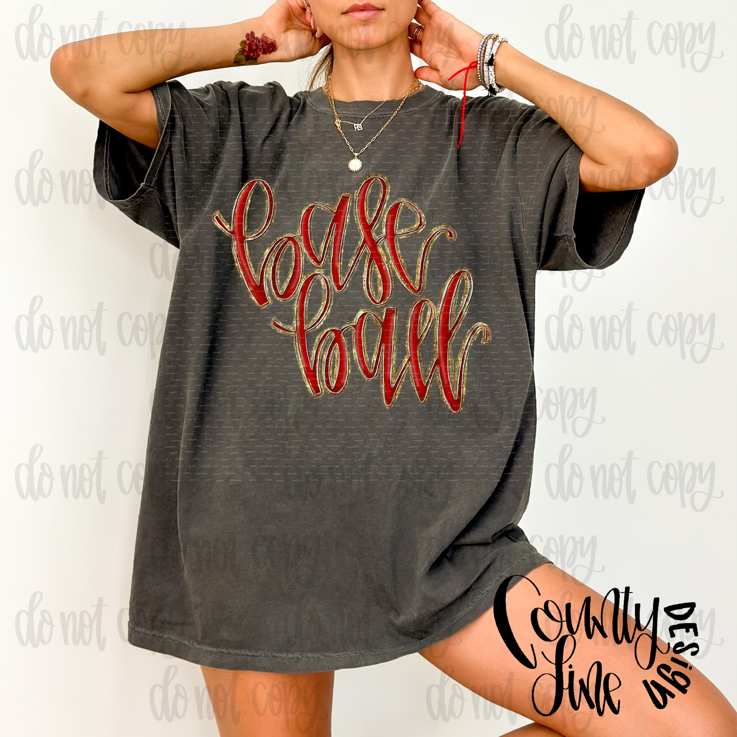 Baseball Red/gold PNG