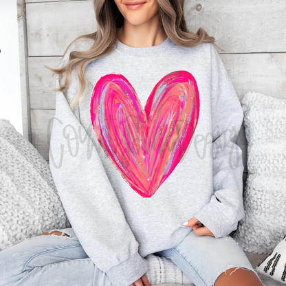 Painted Heart Valentines PNG