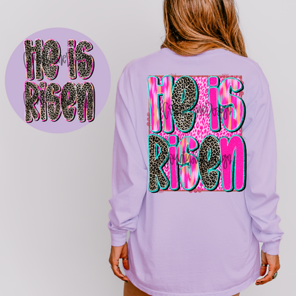 He is risen neon/leopard PNG - POCKET DESIGN INCLUDED