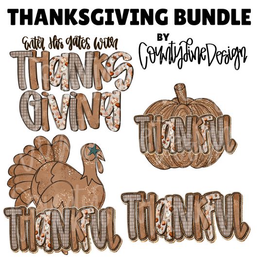 Thanksgiving Traditional BUNDLE PNG - 4 PNG Files