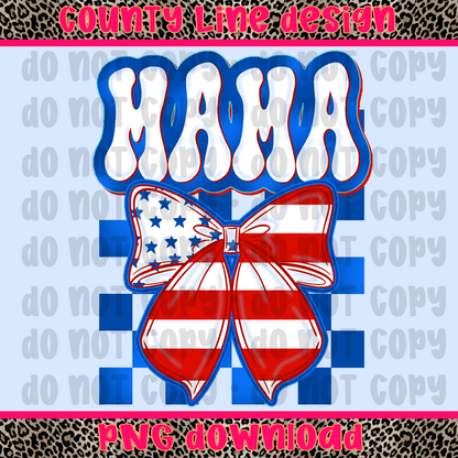 Mama USA Bow PNG