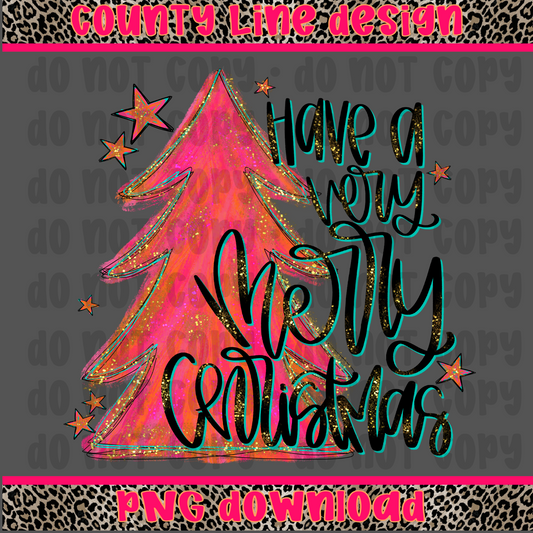 Have a very merry Christmas Neon PNG