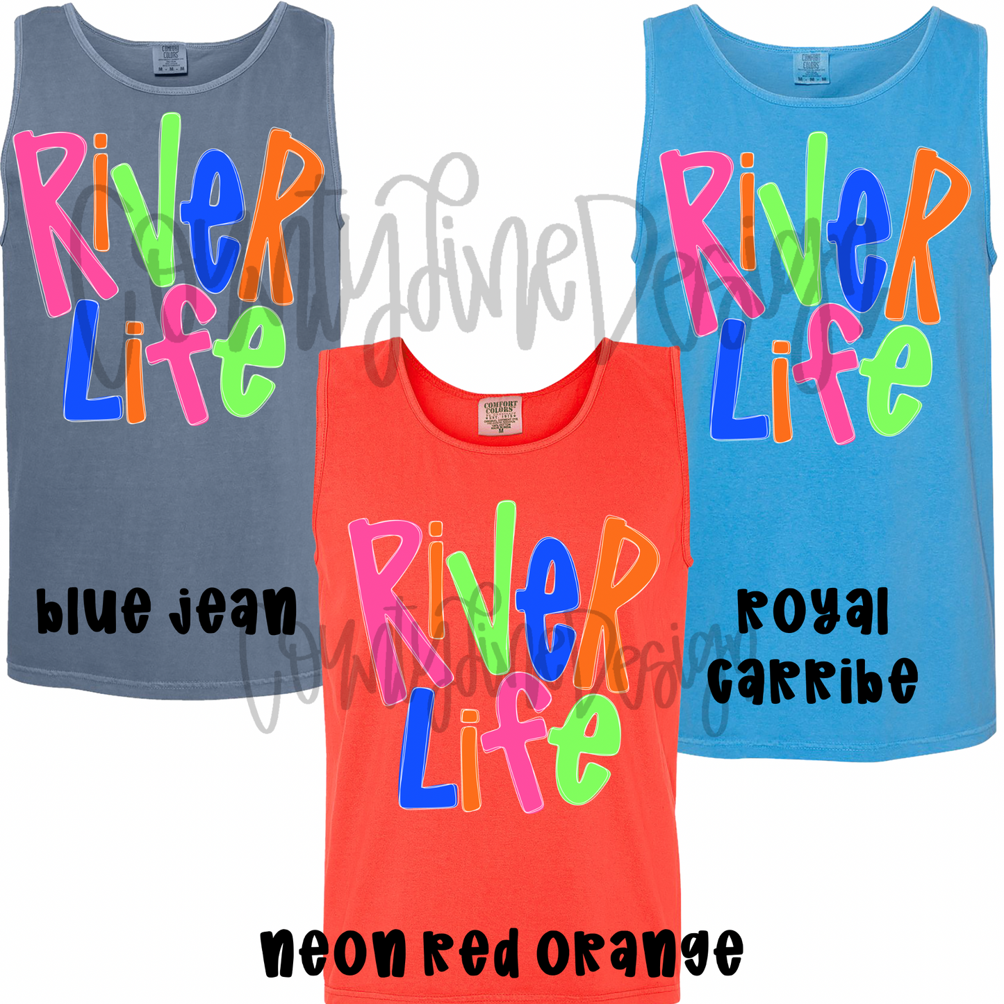 River life neon PNG