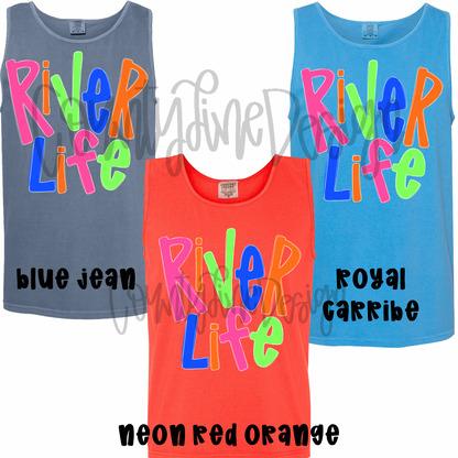 River life neon PNG