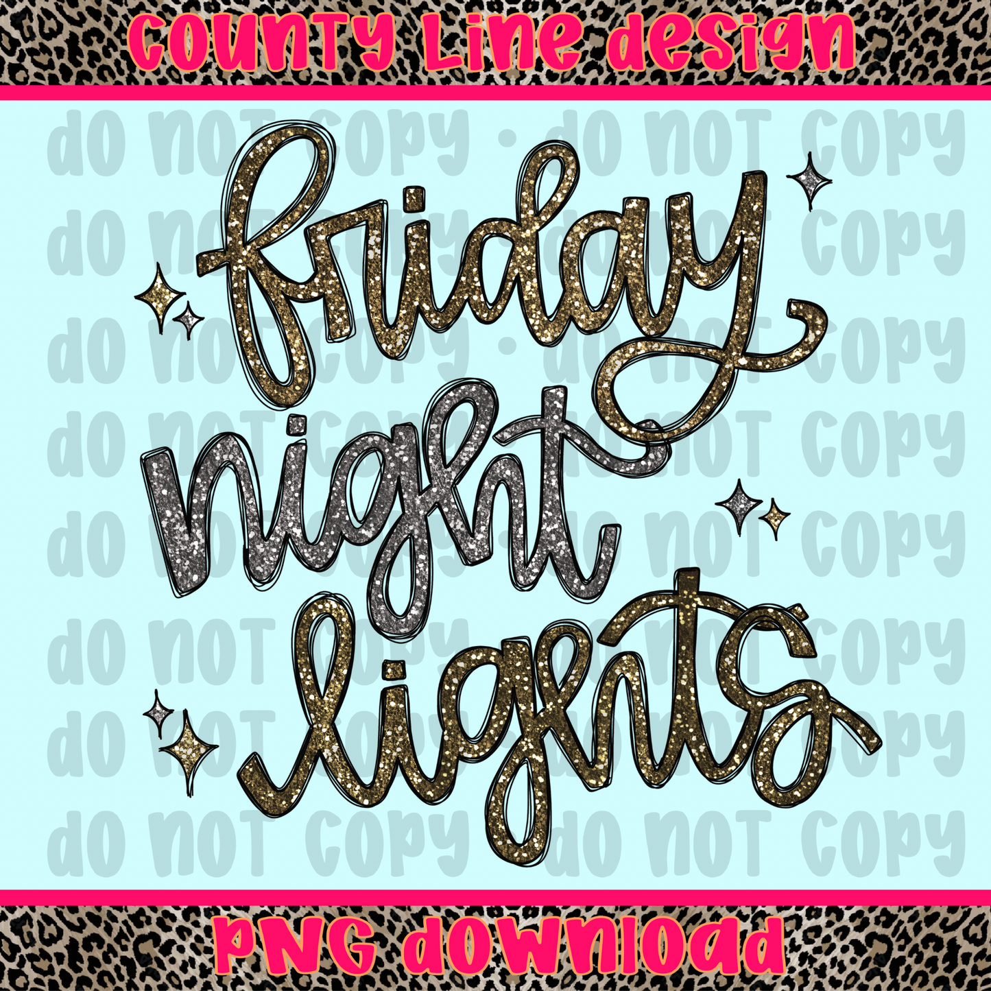 Friday Night Lights Glitter PNG