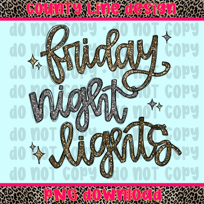 Friday Night Lights Glitter PNG