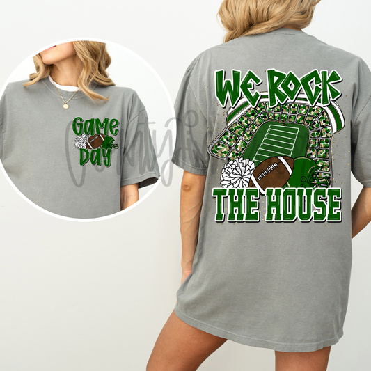 We Rock The House Football - Green/White PNG