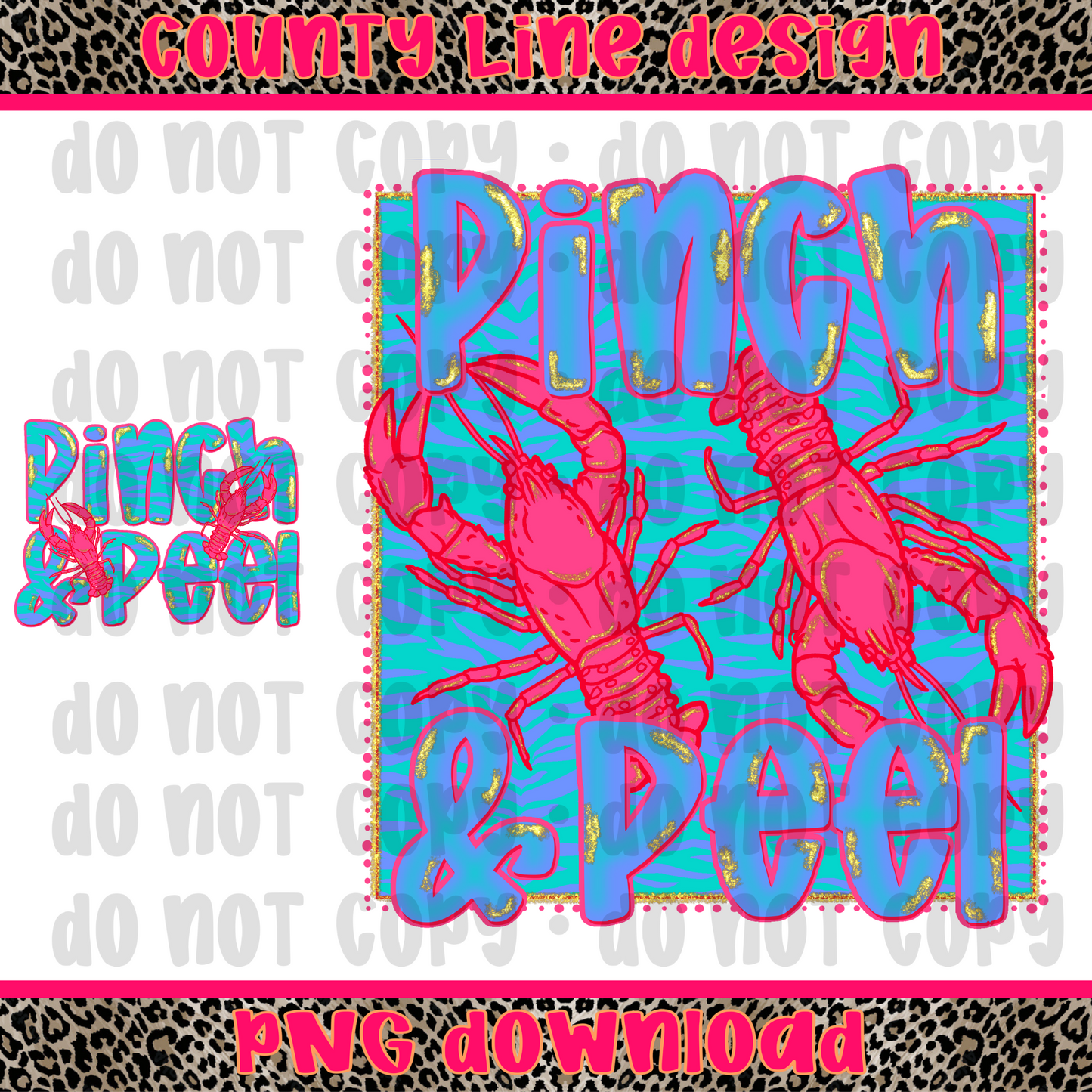 Pinch and Peel Crawfish Season Zebra PNG