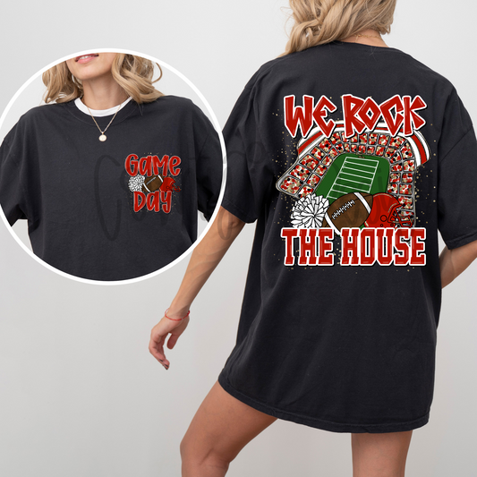 We Rock The House Football - Red/White PNG